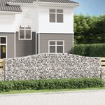 vidaXL Paniers à gabions arqués 7 Pièces 400x50x120/140 cm Fer galvanisé