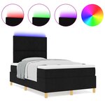 vidaXL Lit Box Spring avec Matelas & LED Noir 120x200 cm Tissu