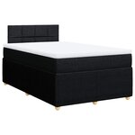 vidaXL Sommier à lattes de lit avec matelas noir 120x190 cm tissu