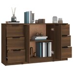 vidaXL Buffets 3 Pièces Chêne marron Bois d'ingénierie