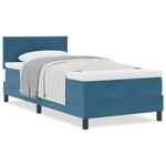 Lit à ressorts vidaXL avec matelas bleu foncé 100x200 cm en velours