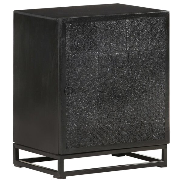 vidaXL Table de chevet Noir 40x30x50 cm Bois d'acacia et de manguier