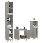 vidaXL Ensemble de meubles de salle de bain 3 Pièces Sonoma gris