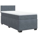 vidaXL Sommier à lattes de lit avec matelas gris foncé simple velours