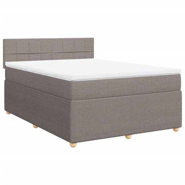 vidaXL Sommier à lattes de lit avec matelas Taupe 160x200 cm Tissu