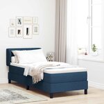 vidaXL Lit boxspring avec matelas avec matelas Bleu 80 x 200 cm tissu