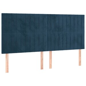 vidaXL Têtes de lit 4 Pièces Bleu foncé 100x5x78/88 cm Velours
