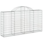 vidaXL Paniers à gabions arqués 3 Pièces 200x30x100/120 cm Fer galvanisé