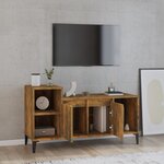 vidaXL Meuble TV Chêne fumé 100x35x55 cm Bois d'ingénierie