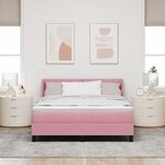 vidaXL Lit à ressorts avec matelas Rose 200 x 140 cm Polyester