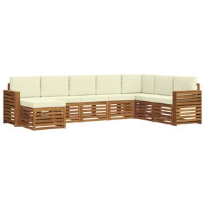 vidaXL Ensemble de canapés d'extérieur 8 pc Naturel et Crème