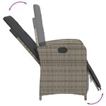 vidaXL Ensemble à manger de jardin 5 Pièces coussins gris résine tressée