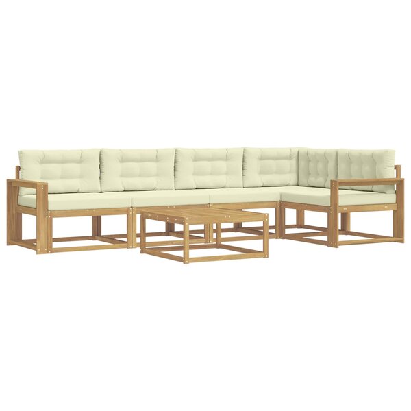 vidaXL Ensemble de canapés d'extérieur 6 Pièces Blanc et crème