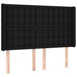 vidaXL Sommier à lattes de lit matelas et LED Noir 140x200 cm Tissu