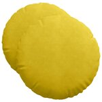 vidaXL Coussins de siège 2 Pièces Jaune Ø 40 x 13 cm Velours