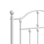vidaXL Cadre de lit métal avec tête de lit/pied de lit blanc 140x190cm