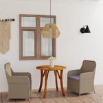 vidaXL Ensemble de salle à manger de jardin 3 Pièces Marron