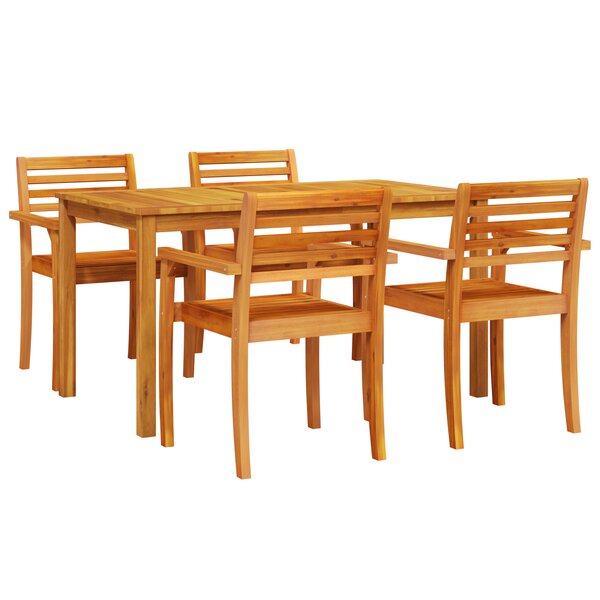 vidaXL Ensemble de repas 5 Pièces Marron 140 x 80 x 74 cm