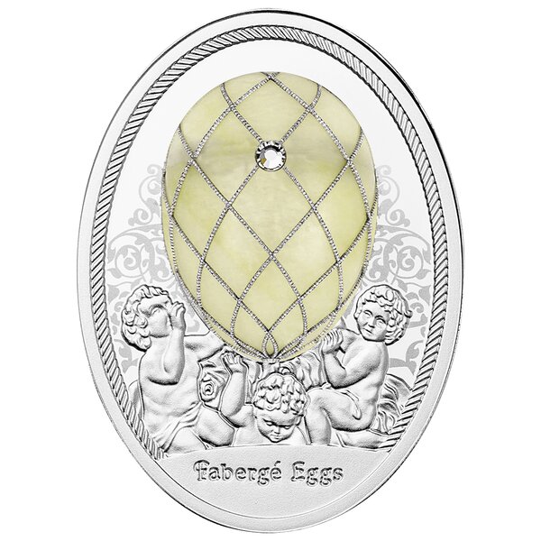 DIAMOND TRELLIS EGG Faberge Eggs Pièce d'argent 1 Dollars Niue 2024