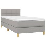 vidaXL Sommier à lattes de lit et matelas Gris clair 90x190 cm Tissu