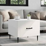 vidaXL Table basse avec tiroir Blanc 49 x 50 x 40 cm Bois d'ingénierie
