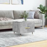 vidaXL Table basse gris béton 50x50x40 cm bois d'ingénierie