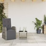 vidaXL Ensemble à manger de jardin et coussins 2 Pièces gris rotin
