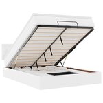 vidaXL Lit ottoman avec matelas & LED blanc pur 140x190cm similicuir