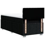 vidaXL Sommier à lattes de lit avec matelas Noir 90x200 cm Tissu