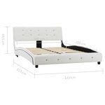 Vidaxl cadre de lit blanc similicuir 140 x 200 cm