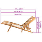 vidaXL Chaise longue Bois de teck solide