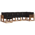 vidaXL Ensemble de canapés d'extérieur 7 pc Naturel et Noir
