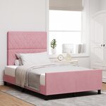 vidaXL Cadre de Lit Rose 120x200 cm Velours