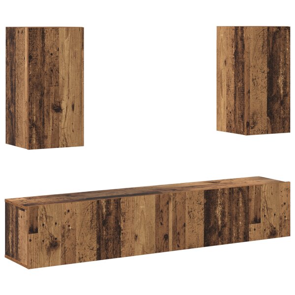 vidaXL Ensemble de Cabinet TV 4 Pièces Muraux en Vieux Bois d'Ingénierie