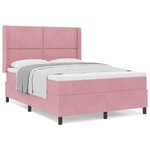 vidaXL Lit à ressorts avec tête de lit Rose 140 x 190 cm Velours