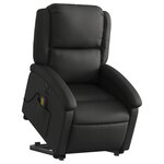 vidaXL Fauteuil inclinable de massage électrique noir cuir véritable