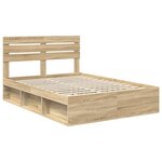 vidaXL Cadre de lit Chêne Sonoma 150 x 200 cm Pin massif