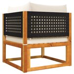 vidaXL Ensemble de canapés de jardin 5 pièces avec coussins en bois d'acacia et rotin