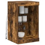 vidaXL Buffet avec lumières LED chêne fumé 41x37x67 cm