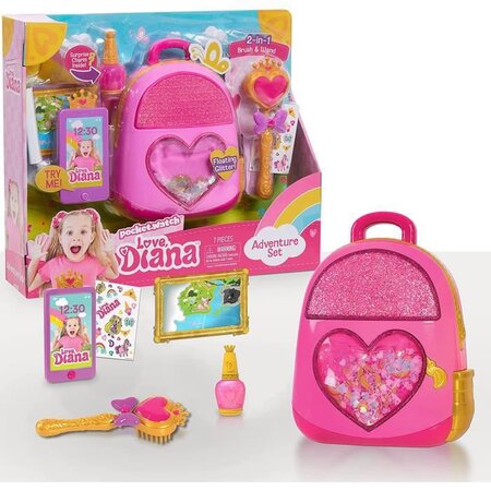 Love  diana  sac a dos aventures  avec accessoires  7 pieces  jouet pour enfants des 3 ans  lve05