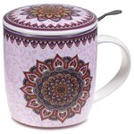 Mug mandala parme avec infuseur