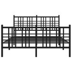 vidaXL Cadre de lit métal avec tête de lit/pied de lit noir 120x190 cm