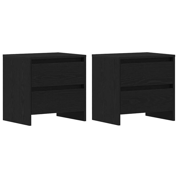 vidaXL Cabinet de chevet 2 Pièces Chêne noir 45 x 34 x 44.5 cm