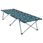 vidaXL Lit de camping pliant 2 Pièces Motif de feuille 62 x 194 x 42 cm