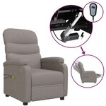vidaXL Fauteuil électrique de massage Taupe Tissu