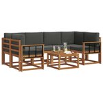 vidaXL Ensemble de canapés d'extérieur 7 Pièces Naturel et Anthracite