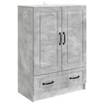 vidaXL Buffet Gris béton 66 x 34 5 x 92 cm Bois d'ingénierie