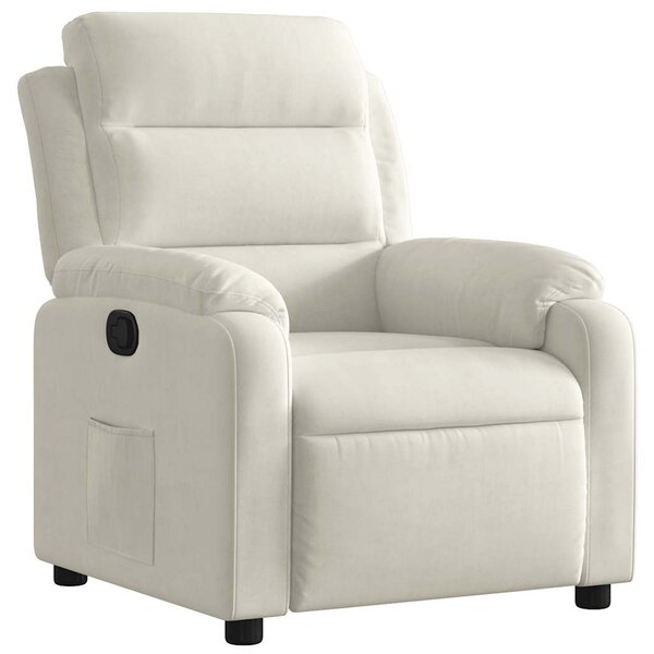 vidaXL Fauteuil inclinable Crème Velours
