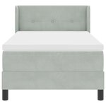 Lit à ressort avec matelas vidaXL Gris clair 100x200 cm Velours