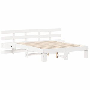 vidaXL Cadre de lit avec tiroir Blanc 150 x 200 cm bois